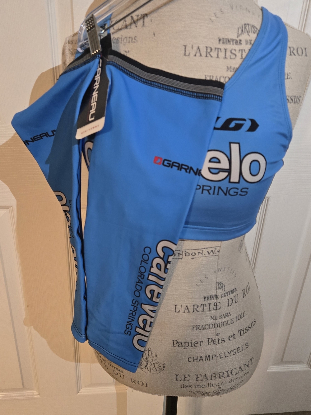 Garneau Blue Cycling Jersey Top W/ Arm Warmers